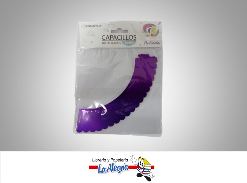 CAPACILLO METALIZADO 15 CM MORADO PAQ 6 UND MARCA PINTARETA