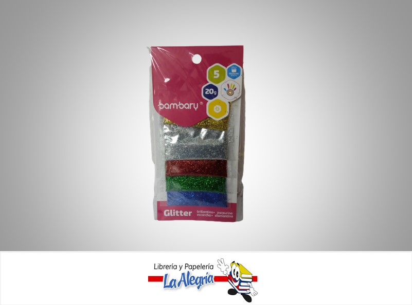 ESCARCHA METALIZADA 390-0170/070  PAQ 5 UND MARCA BAMBARY