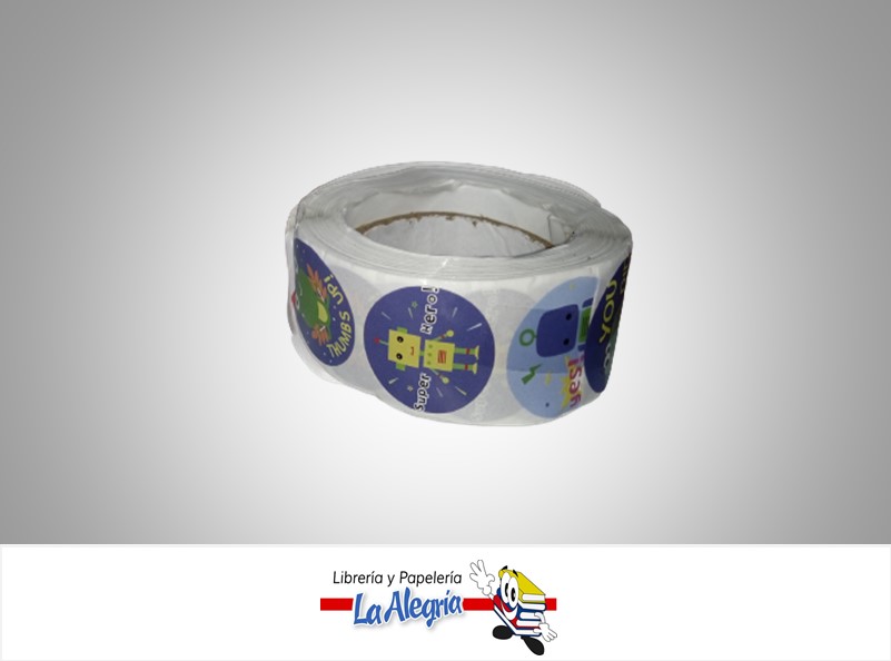 CALCOMANIA STICKER MOTIVACIONAL 2.5X2.5 CM PAQUETE 500 UND MARCA S/M