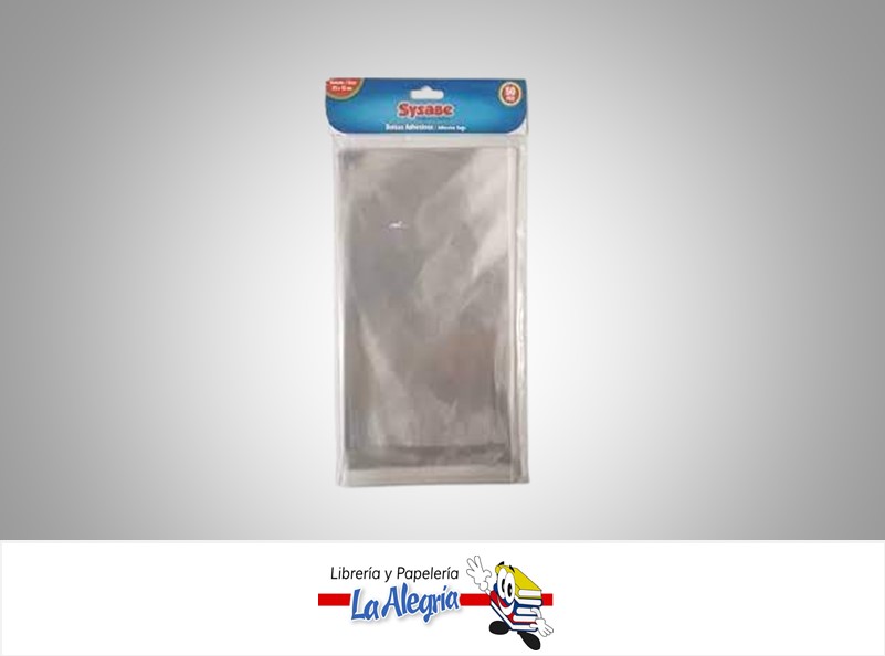 BOLSA ADHESIVA 23X15CM PAQ 50 PIEZAS MARCA SYSABE