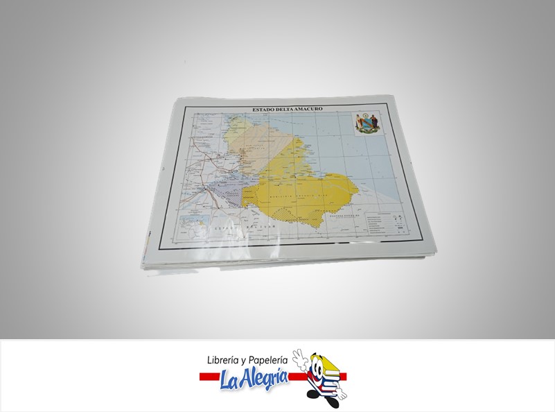 AFICHE GRANDE MAPA DEL EDO DELTA AMACURO MARCA S/M