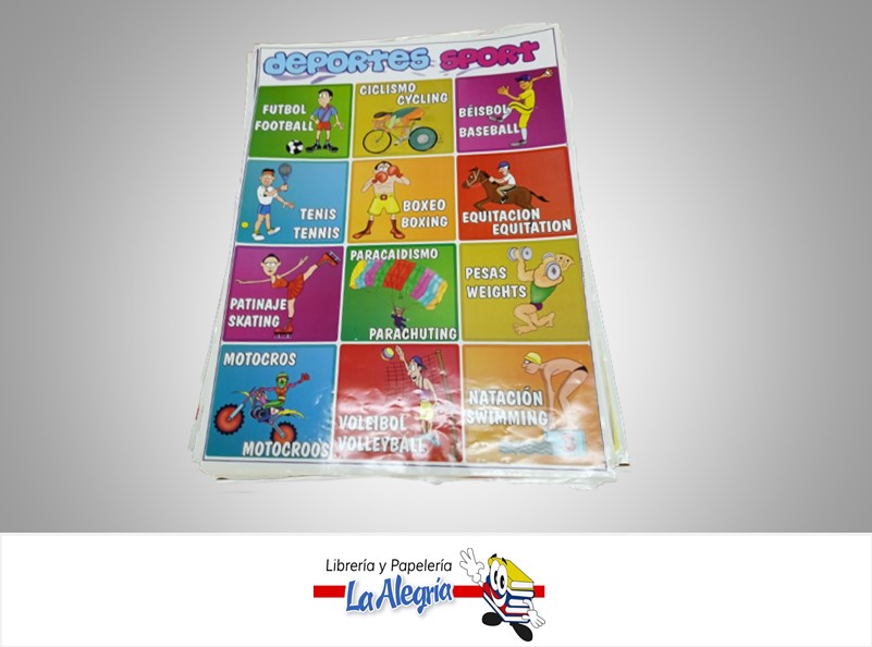 AFICHE GRANDE DEPORTES EN INGLES MARCA S/M