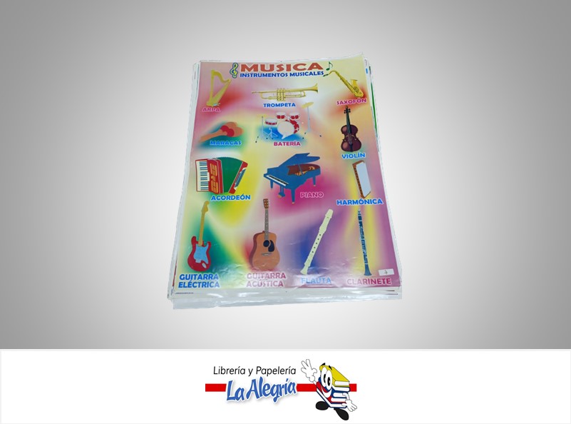 AFICHE GRANDE INSTRUMENTOS MUSCALES MARCA S/M