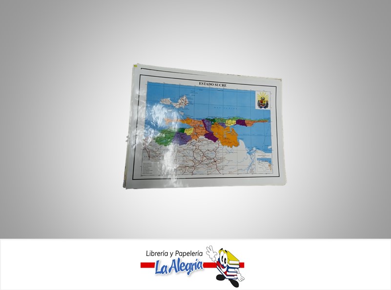 AFICHE GRANDE MAPA DEL EDO SUCRE MARCA S/M