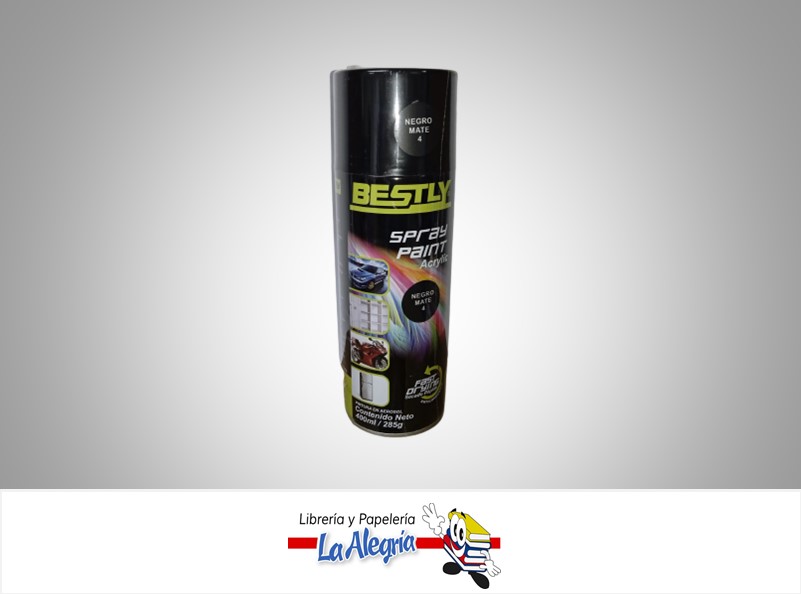 SPRAY ACRILICO 400ML NEGRO MATE MARCA BESTLY