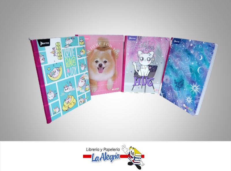 LIBRETA COSIDA XPRESARTE NIÑA 100 HOJAS 1 LINEA STICKERS MARCA NORMA