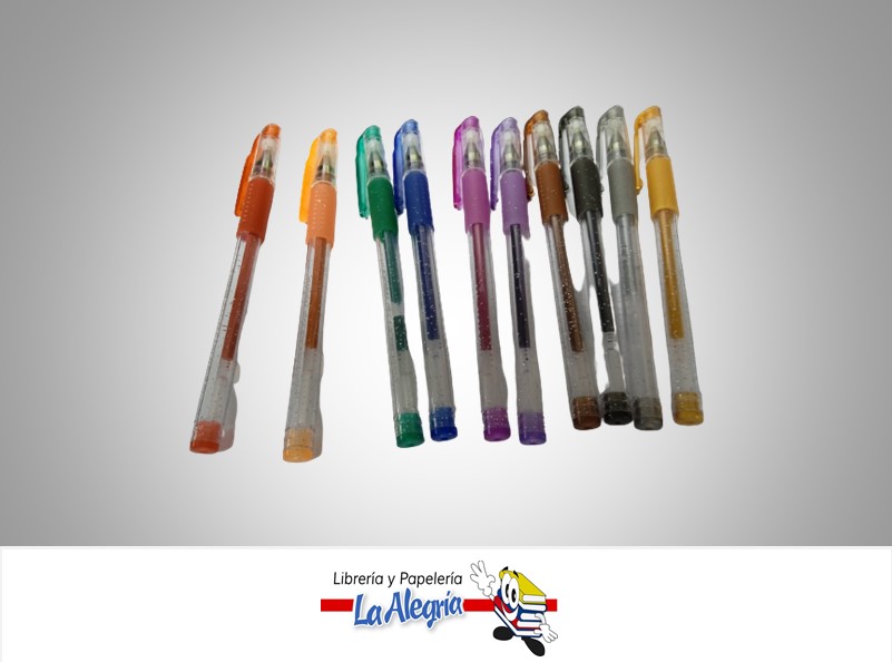 BOLIGRAFO GEL ESCARCHA 1MM UND COLORES SURTIDOS MARCA CRISVI
