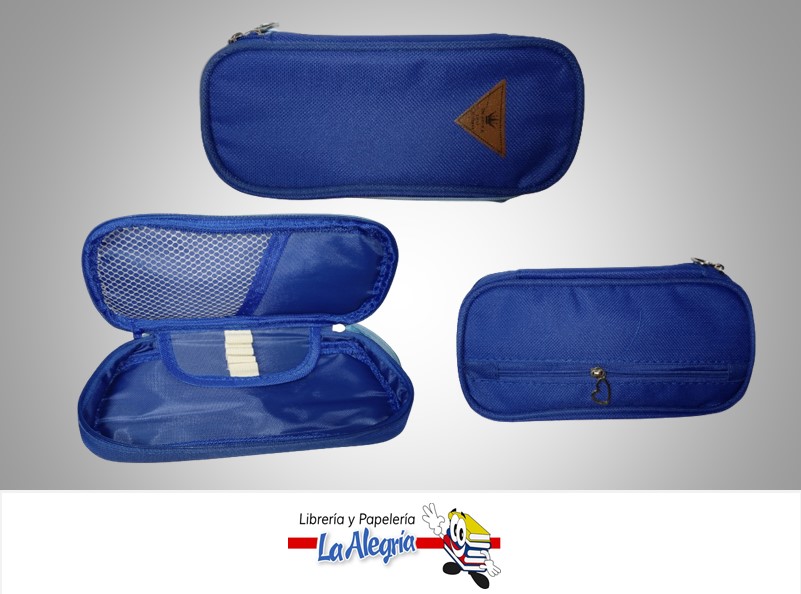 CARTUCHERA CON BOLSILLO 21.5 X 8 CM AZUL REY MARCA PRINCESS