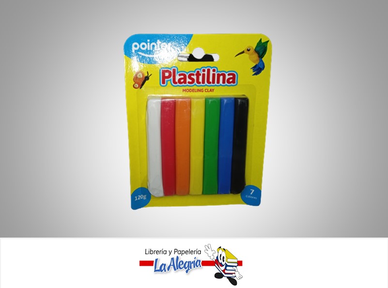 PLASTILINA MODELING CLAY PST7120 120GR 7 COLORES MARCA POINTER