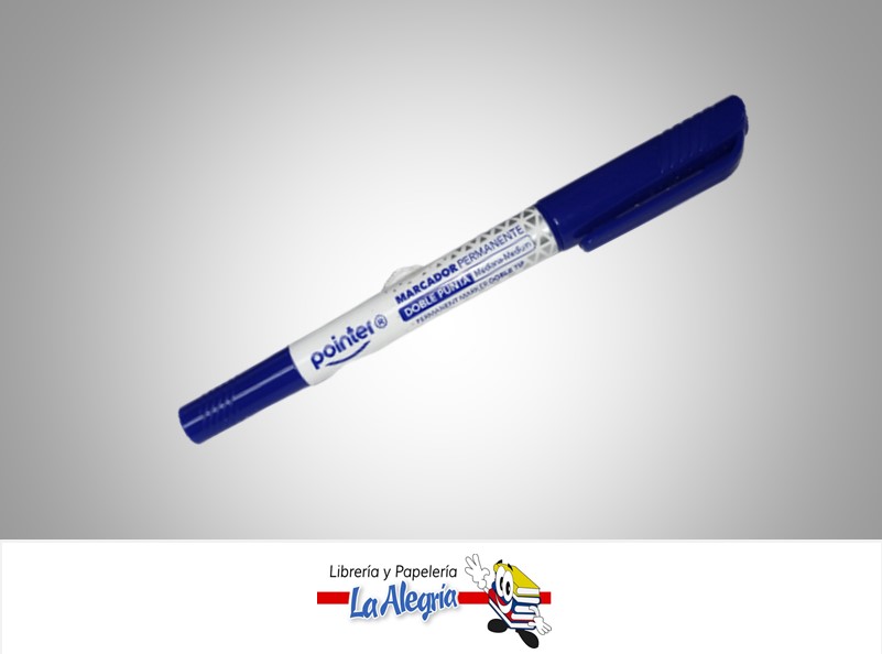 MARCADOR PERMANENTE DOBLE PUNTA MEDIA MK22114BU AZUL UND MARCA POINTER