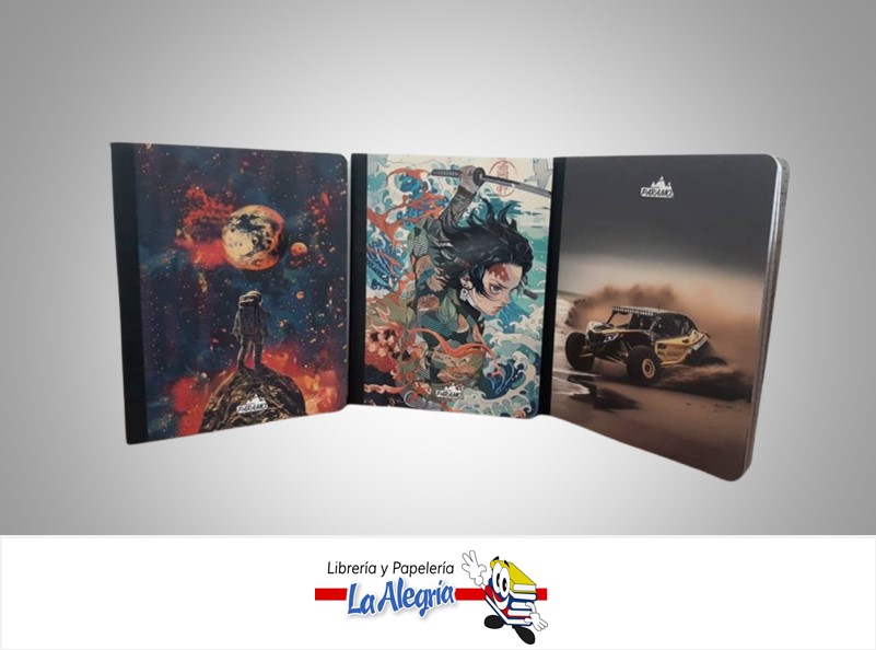 LIBRETA COSIDA 100 HOJAS CUADRICULADO 24.7X19CM CON STICKERS MARCA PARAMO