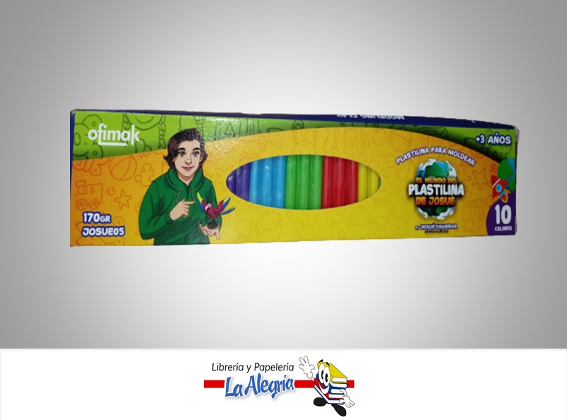 PLASTILINA JOSUE 170GR PAQUETE 10 UNIDADES MARCA OFIMAK