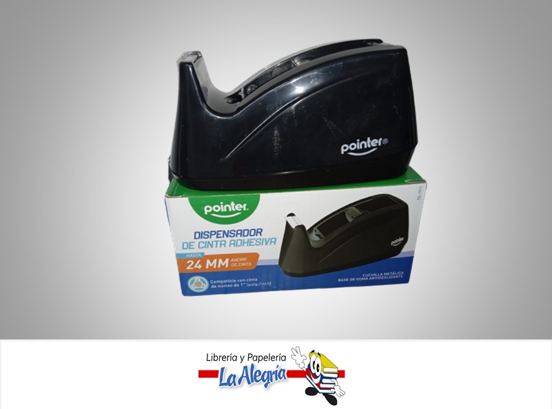 DISPENSADOR DE CINTA ADHESIVA 24MM NEGRO MARCA POINTER