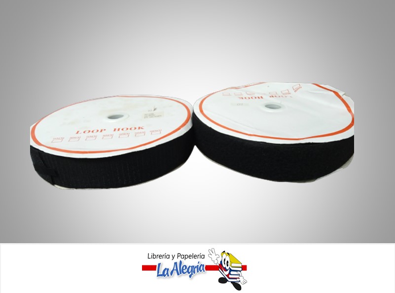 CIERRE MÁGICO VELCRO 50MM ANCHO COLOR NEGRO POR METRO MARCA LOOP HOOK