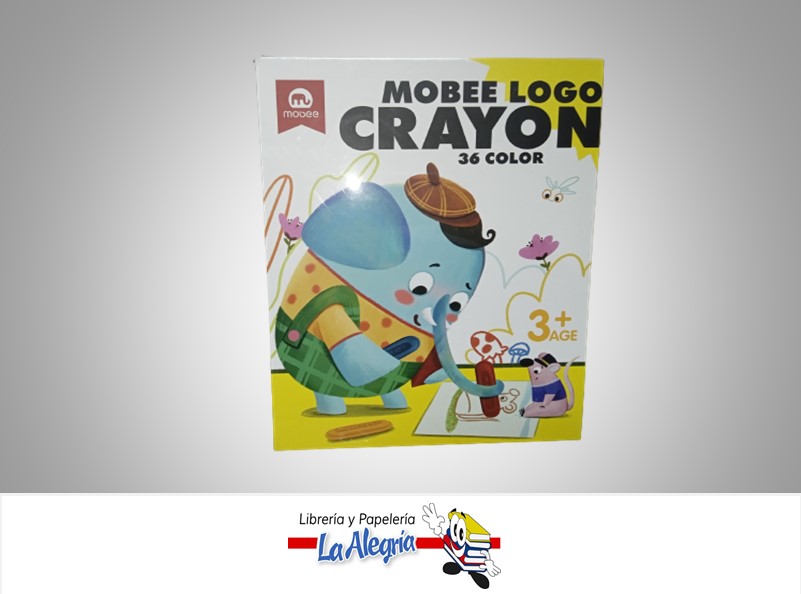 LAPICES DE COLORES PLASTICOS MB  36 COLORES CRAYON-LOGO ERGONOMICO LARGO 5.5CM. MARCA MOBEE