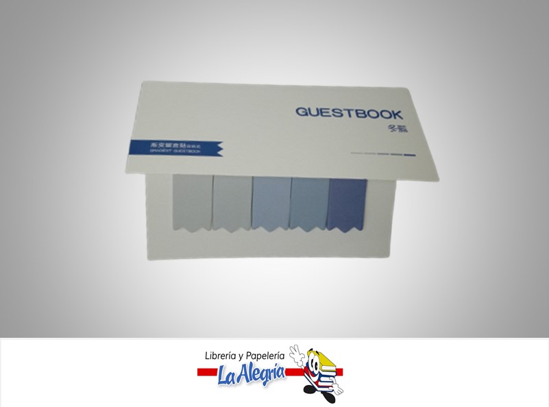 NOTA AUTOADHESIVA 1.8X6.5CM 100 HOJAS COLOR PASTEL MARCA GUESTBOOK