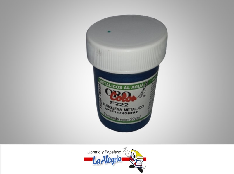METALICO AL AGUA 22CC F222 TURQUESA METALICO MARCA ORO COLOR   