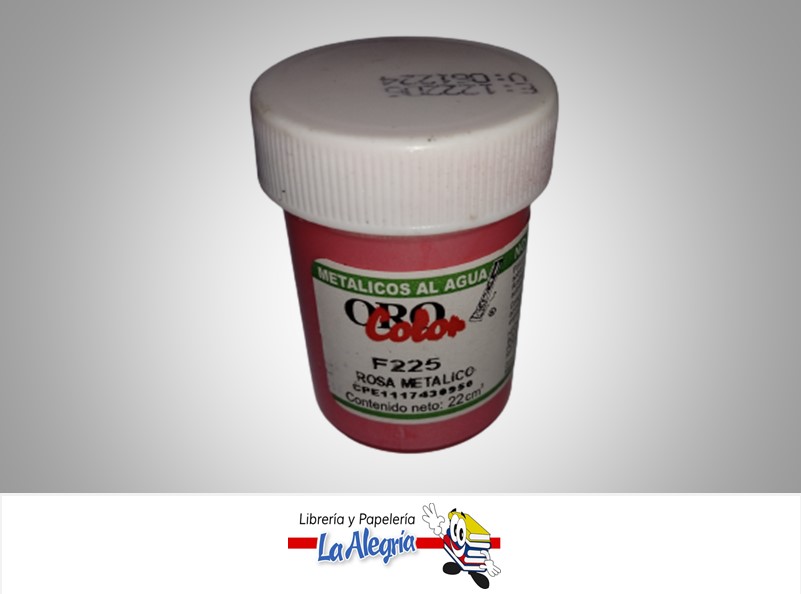 METALICO AL AGUA 22CC F225 ROSA METALICO MARCA ORO COLOR   