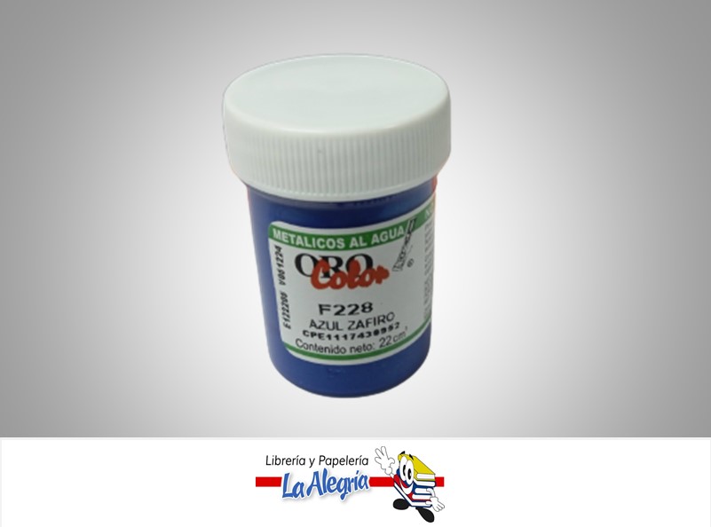METALICO AL AGUA 22CC F228 AZUL ZAFIRO MARCA ORO COLOR   