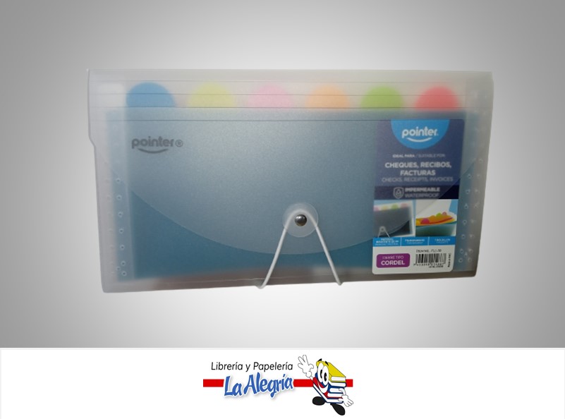 ARCHIVADOR SINFONIA FL130 26 X15 CM TRANSPARENTE CON CORDON 7 BOLSILLOS MARCA POINTER