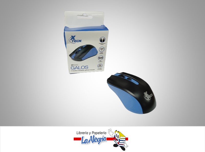 MOUSE INALAMBRICO 4 BOTONES XTM310 AZUL MARCA X TECH