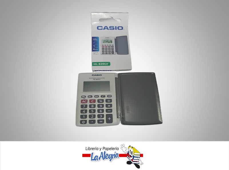 CALCULADORA BOLSILLO CON ESTUCHE HL-820LV-WE MARCA CASIO