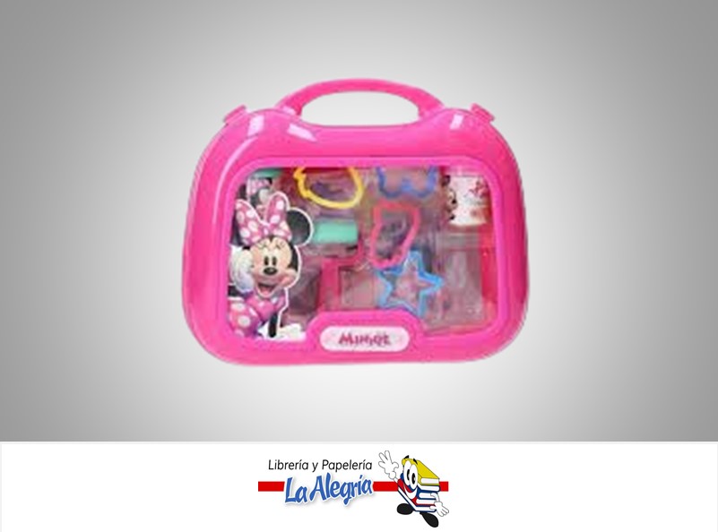 SET PLASTILINA CON MOLDE 4 COLORES MALETA MINNIE  MARCA ROSY
