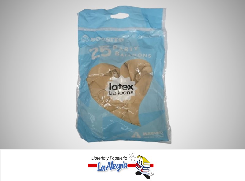 GLOBO R12" LATEX MATTE MARRON CLARO PAQ DE 25 UND MARCA BOSSITO