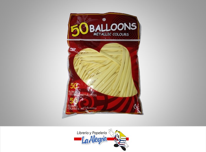 GLOBO MIL FIGURAS PASTEL AMARILLO E  PAQ DE 50 UND MARCA S/M