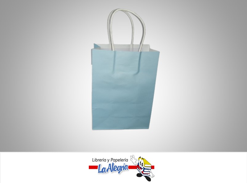 BOLSA DE REGALO KRAFT 17X12X7CM CM AZUL CLARO MARCA S/M
