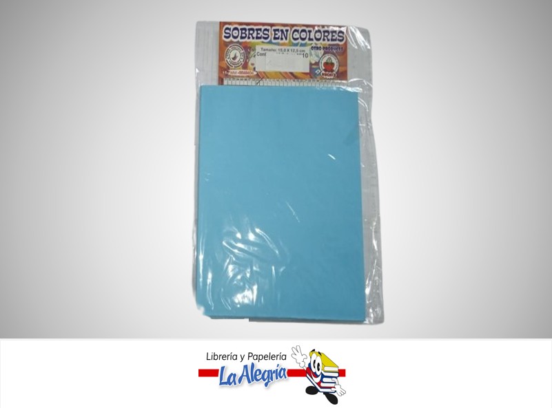 SOBRE 15X12,5 CM AZUL CELESTE UND MARCA S/M