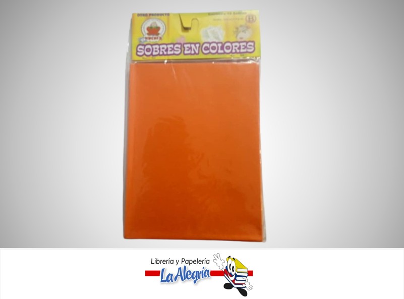 SOBRE B 16,5X11,2 CM NARANJA UND MARCA CROMO DISEÑO