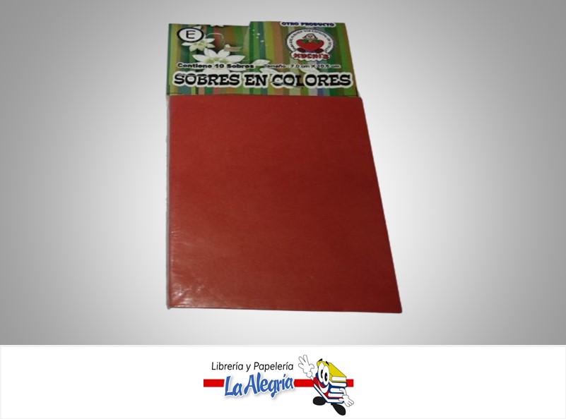 SOBRE E 10X7 CM ROJO UND MARCA CROMO DISEÑOS