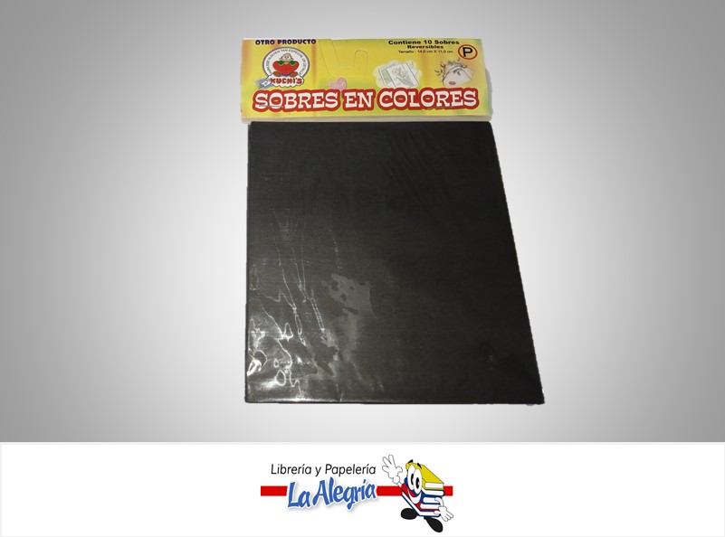 SOBRE P 14X11 CM NEGRO UND MARCA CROMO DISEÑOS