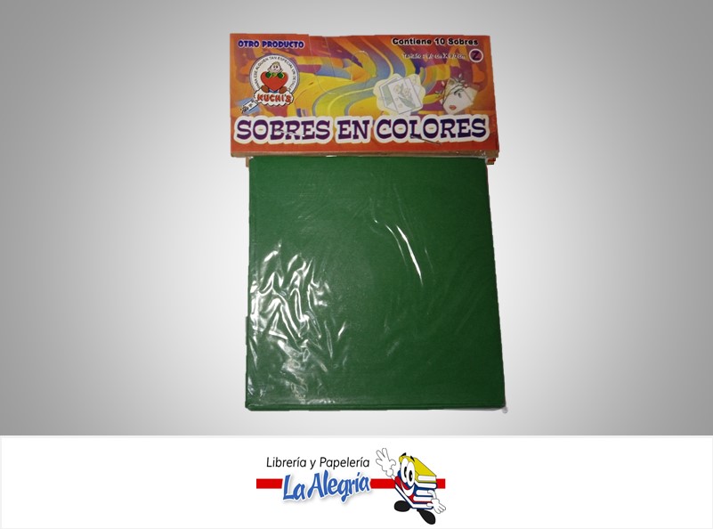 SOBRE Z 9X9 CM VERDE UND MARCA CROMO DISEÑOS