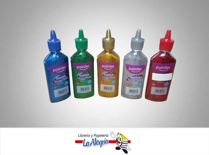 PEGA ESCARCHADA GL291235G;  35G UND COLORES SURTIDOS MARCA POINTER