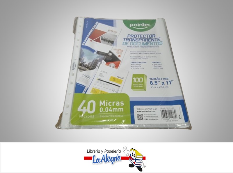 FUNDA PROTECTORA OFICIO 30 MICRAS 100 UN MARCA POINTER