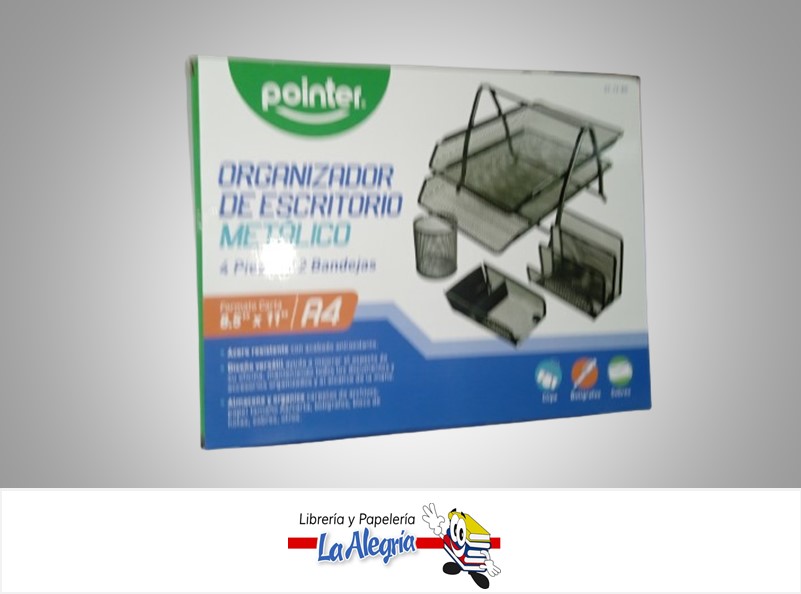 ORGANIZADOR DE ESCRITORIO MALLA ST12BK CARTA NEGRO 4 PZA MARCA POINTER
