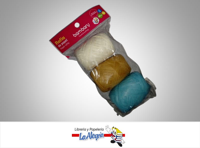 RAFIA DE PAPEL 712-0550/068 MULTICOLOR PAQ 3 UND BAMBARY