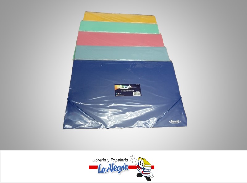 CARPETA CON LIGA DOCUMENTO HORIZONTAL OK435 CARTA COLORES NEON MARCA OFIMAK