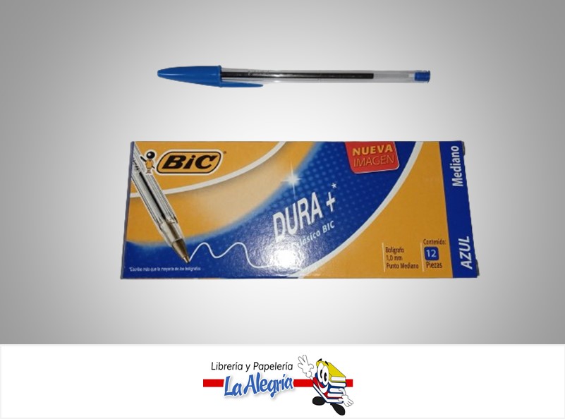 BOLIGRAFO DURAMAS TRANSPARENTE AZUL UND MARCA BIC