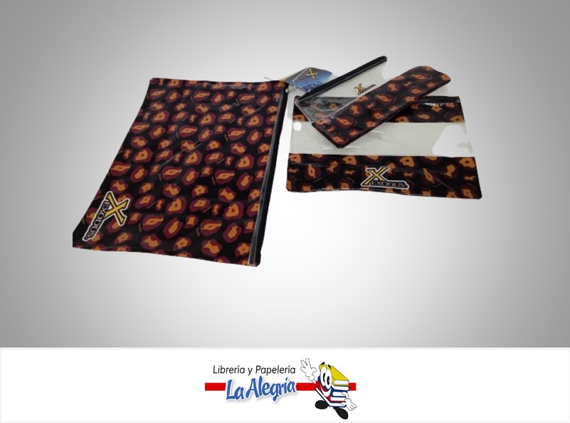 SET DE CARTUCHERAS ANIMAL PRINT MARCA  EXODUS ZEBRA