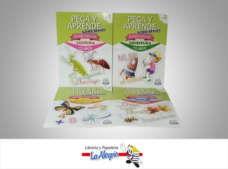 PEGA Y APRENDE ESCRITURA 5 AÑOS N°2 CON STICKERS MARCA ANGEL EUROPA