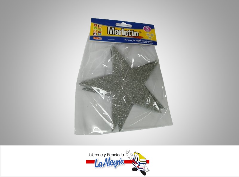 FIGURA DE FOAMI ESTRELLA ESCARCHADAS 7854633215; PAQ 5 UND MARCA MERLETTO