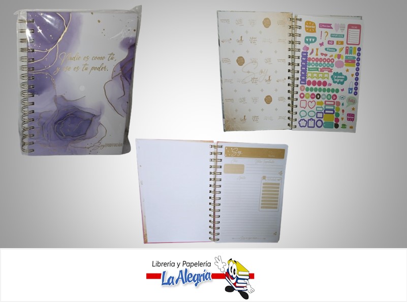 LIBRETA NOTA ESPIRAL CON STICKERS 7832033167; 14.5X21.1CM 96 HOJAS MARCA MERLETTO