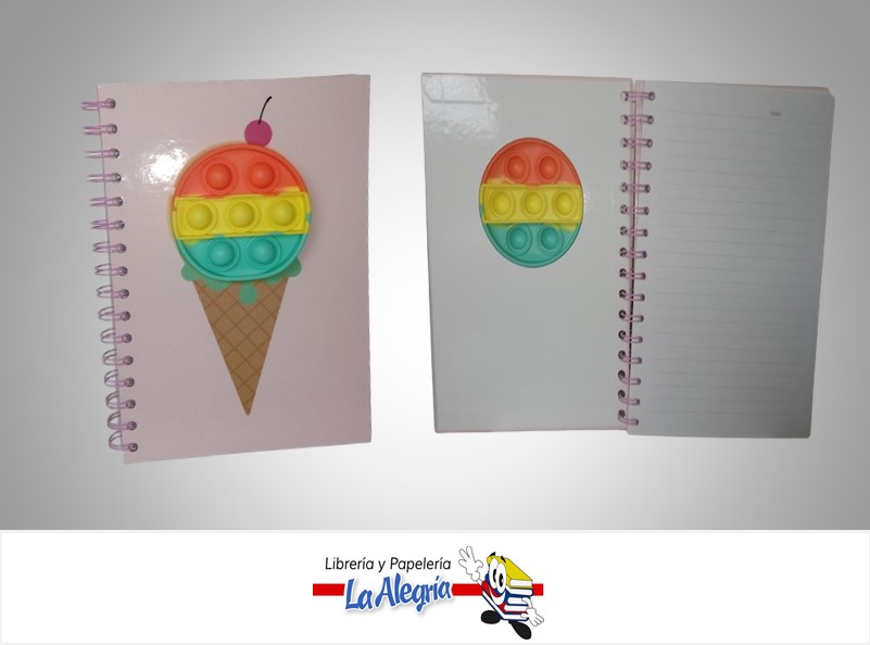 AGENDA ESPIRAL PUSH POP IT BUBBLES 7808513683; 14.6X21.4CM MARCA MERLETTO