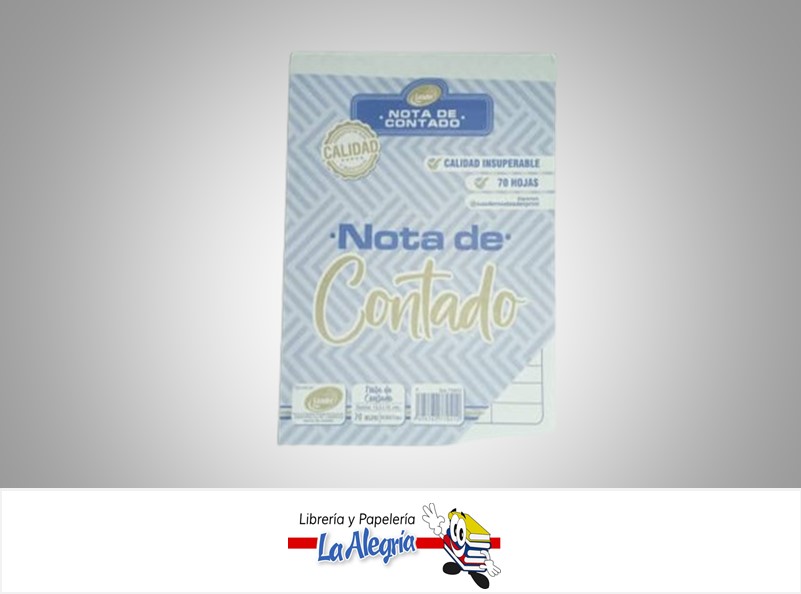 TALONARIO NOTA DE CONTADO 13.6X10CM 70 HOJAS MARCA LEADER PRINT