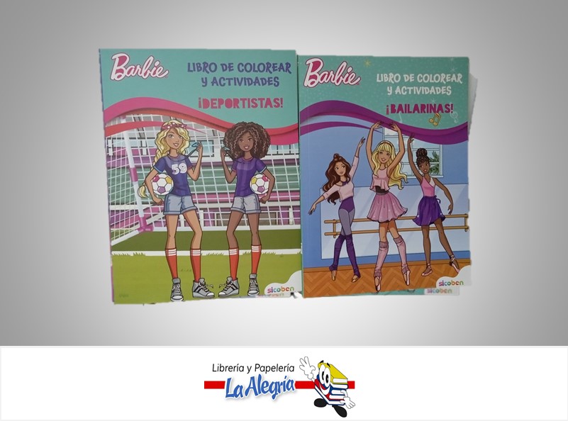 LIBRO DE COLOREAR Y ACTIVIDADES BARBIE MARCA SICOBEN