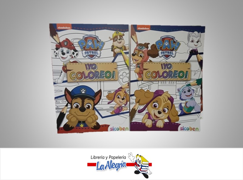 LIBRO YO COLOREO PAW PATROL MARCA SICOBEN