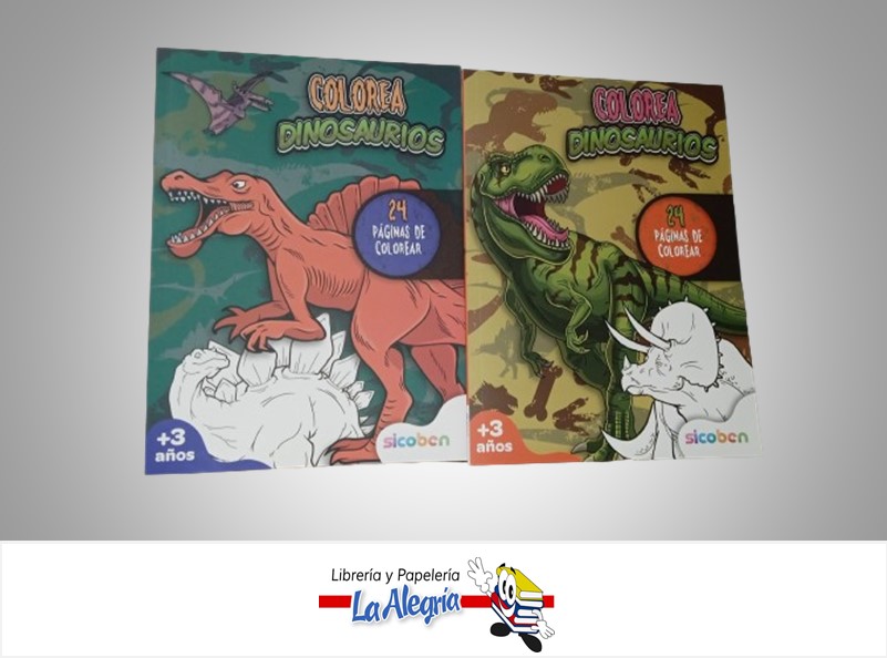 COLOREA DINOSAURIO 24 PAGINAS TEMATICA INFANTIL MARCA SICOBEN